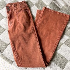 (maurices) M Jean rust orange flare pull-on denim jeggings jeans women’s sz 2
